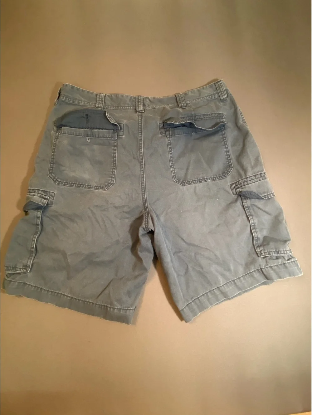 St. Johns Bay Men's Blue Cotton Cargo Shorts Size 38 Waist